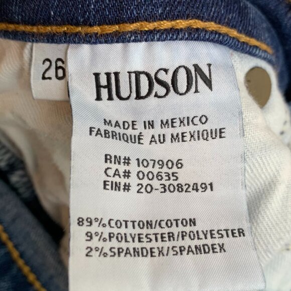 Hudson Medium Wash Distressed Bottom Skinny Jeans - Picture 4 of 10